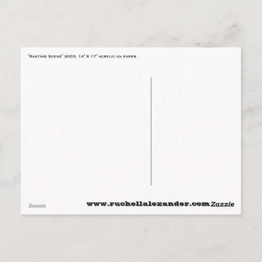 "Ragtime Scene" von Ruchell Alexander Postkarte (Rückseite)