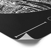 rague Charcoal City Map Poster – Minimal Wall Art (Ecke)