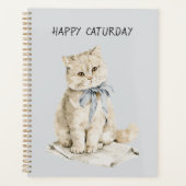 Rah Katze Blaue Schleife Caturday Planer (Vorderseite)