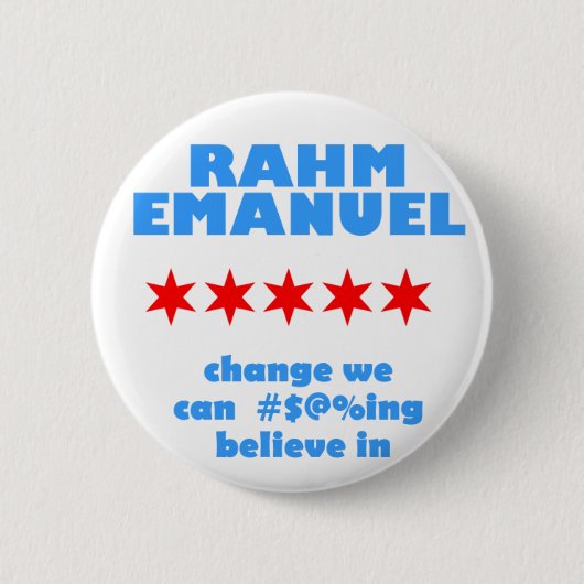 Rahm Emanuel für Bürgermeister Button (Vorderseite)