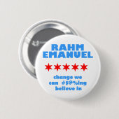 Rahm Emanuel für Bürgermeister Button (Vorne & Hinten)