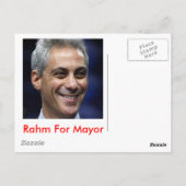 Rahm Emanuel für Bürgermeister Postkarte (Rückseite)