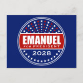 Rahm Emanuel für Präsident 2028 Postkarte (Vorderseite)