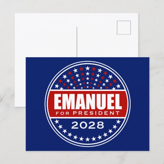 Rahm Emanuel für Präsident 2028 Postkarte (Vorne/Hinten)