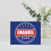 Rahm Emanuel für Präsident 2028 Postkarte (Stehend Vorderseite)