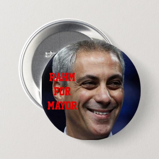 RAHM FÜR BÜRGERMEISTER BUTTON (Vorne & Hinten)