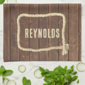 Rahmen auf Teakholz mit Namen Geschirrtuch (Gefaltet)