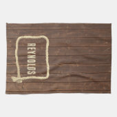 Rahmen auf Teakholz mit Namen Geschirrtuch (Horizontal)