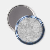 Rahmen aus blauem Foto Magnet (Vorderseite/Rückseite)