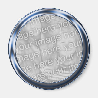 Rahmen aus blauem Foto Magnet