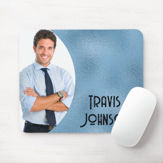 Rahmen aus blauem Foto Mousepad (Mit Mouse)