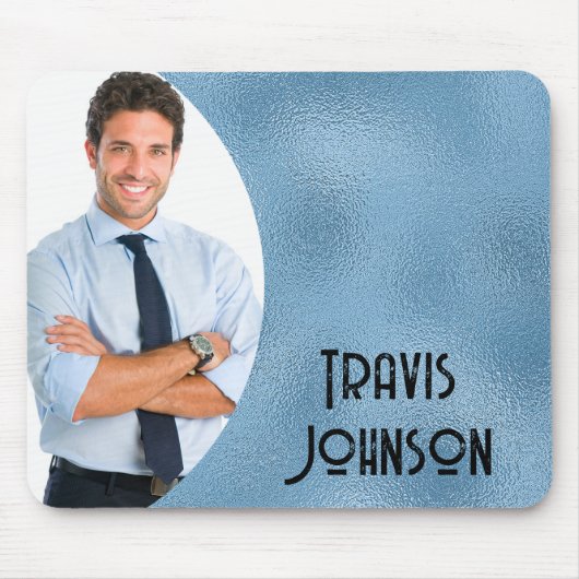 Rahmen aus blauem Foto Mousepad (Vorne)