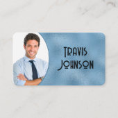 Rahmen aus blauem Foto Visitenkarte (Vorderseite)