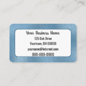 Rahmen aus blauem Foto Visitenkarte (Rückseite)
