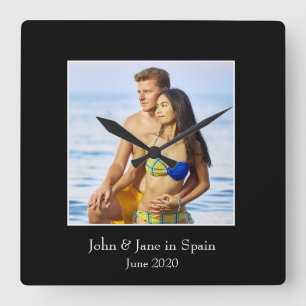 Rahmen, benutzerdefiniertes Foto - Personalisiert Quadratische Wanduhr