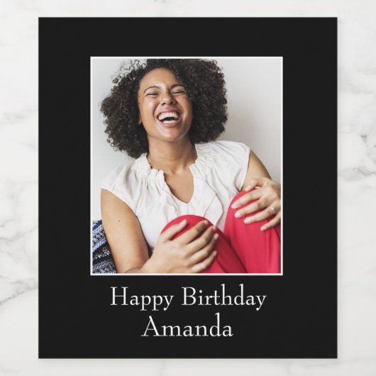 Rahmen, benutzerdefiniertes Foto - Personalisiert Weinetikett (Einzelnes Label)