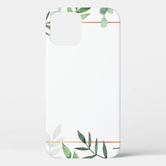 Rahmen-Blätter mit Aquarellfarben Case-Mate iPhone Hülle (Rückseite)