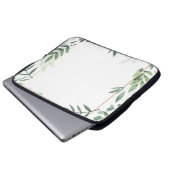 Rahmen-Blätter mit Aquarellfarben Laptopschutzhülle (Vorne Knopf)