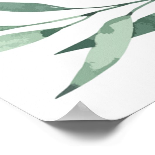 Rahmen-Blätter mit Aquarellfarben Poster (Ecke)