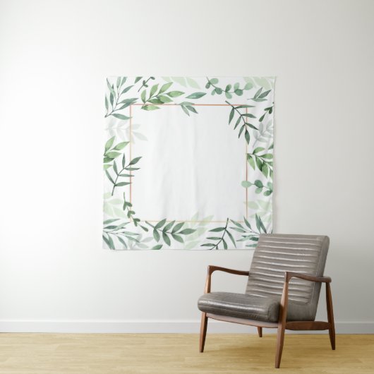 Rahmen-Blätter mit Aquarellfarben Wandteppich (Beispiel (Horizontal))