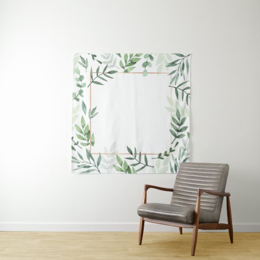 Rahmen-Blätter mit Aquarellfarben Wandteppich (Beispiel)