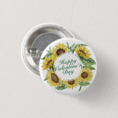 RAHMEN-Button-Knopf Sonnenblumenvalentines Button (Vorne & Hinten)