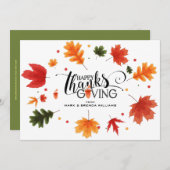 Rahmen der Happy Thanksgiving-Typografie-Blätter D Dankeskarte (Vorne/Hinten)