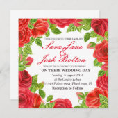 Rahmen der rote Rosen Einladung (Vorne/Hinten)