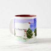 Rahmen der Schneemann-und Weihnachtsbaum-2-Foto Zweifarbige Tasse (Vorderseite Links)