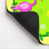 Rahmen der tropischen Pflanzen und des Flamingos Mousepad (Ecke)