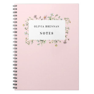 Rahmen der Wildblume Raffiniertes Blumenmuster Des Notizblock