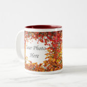 Rahmen des Erntedank-Fall-Baum-Kreis-2-Foto Zweifarbige Tasse (Vorderseite Links)