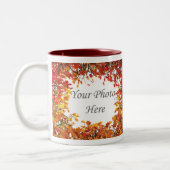 Rahmen des Erntedank-Fall-Baum-Kreis-2-Foto Zweifarbige Tasse (Links)