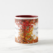 Rahmen des Erntedank-Fall-Baum-Kreis-2-Foto Zweifarbige Tasse (Mittel)
