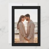 Rahmen Elegante Monogram Black Foto Back Wedding Einladung (Rückseite)