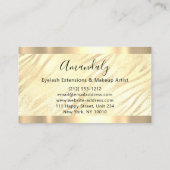 Rahmen-Eventplaner Silver Yellow Zebra Visitenkarte (Rückseite)