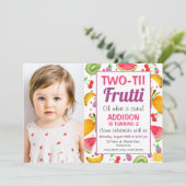 Rahmen Foto Zwei-tti Frutti 2. Geburtstag Einladung (Stehend Vorderseite)