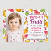 Rahmen Foto Zwei-tti Frutti 2. Geburtstag Einladung (Vorne/Hinten)