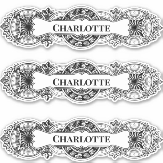 Rahmen für Barocknamen individuell anpassbar Aufkleber (Vorderseite)