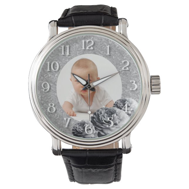 Rahmen für benutzerdefinierte Foto-/BW-Rose Armbanduhr (Vorderseite)