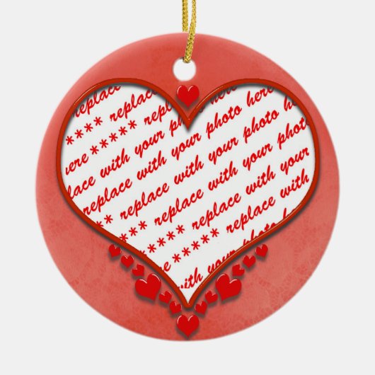 Rahmen für das Foto "Beaded Heart" Keramikornament (Vorne)