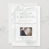 Rahmen für das Foto "Sage Green Watercolor Willow  Einladung (Vorderseite)