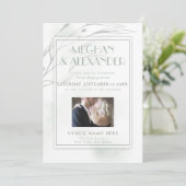 Rahmen für das Foto "Sage Green Watercolor Willow  Einladung (Stehend Vorderseite)