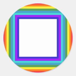 Rahmen für das Foto von Regenbogen - Quadrat Runder Aufkleber