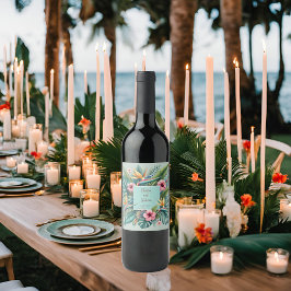 Rahmen für das tropische Essence Square Weinetikett