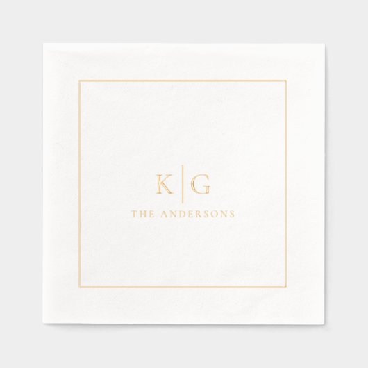 Rahmen für den Personalisierten Nachnamen beim Hoc Servietten Mit Folie (Vorderseite)