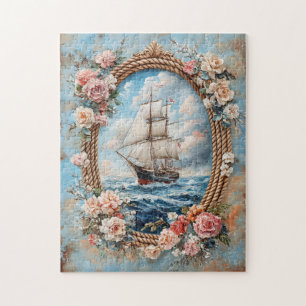 Rahmen für die Anstrich von Schiffen mit Rose Puzzle