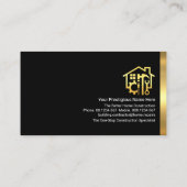 Rahmen für die Gold-Zuhause-Konstruktion Visitenkarte (Rückseite)