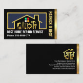 Rahmen für die Gold-Zuhause-Konstruktion Visitenkarte (Vorne/Hinten)