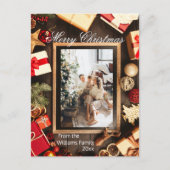 Rahmen für die Weihnachtsfamilie Foto Postkarte (Vorderseite)